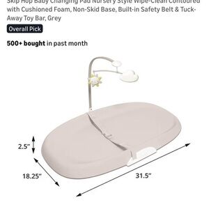 Skip Hop Baby Changing Pad Nursery Style Wipe-Clean Contoured with Cushioned